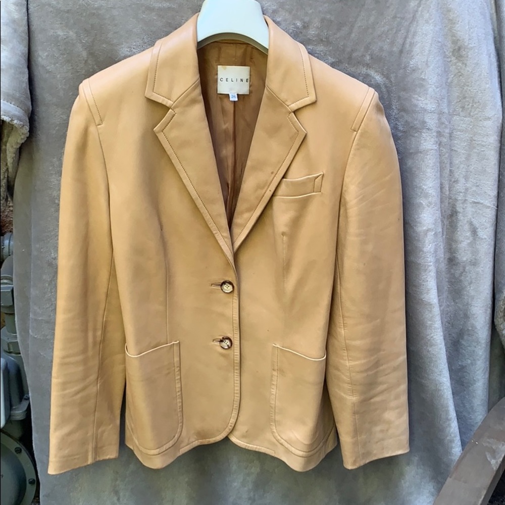 Celine Camel Tan Leather Blazer